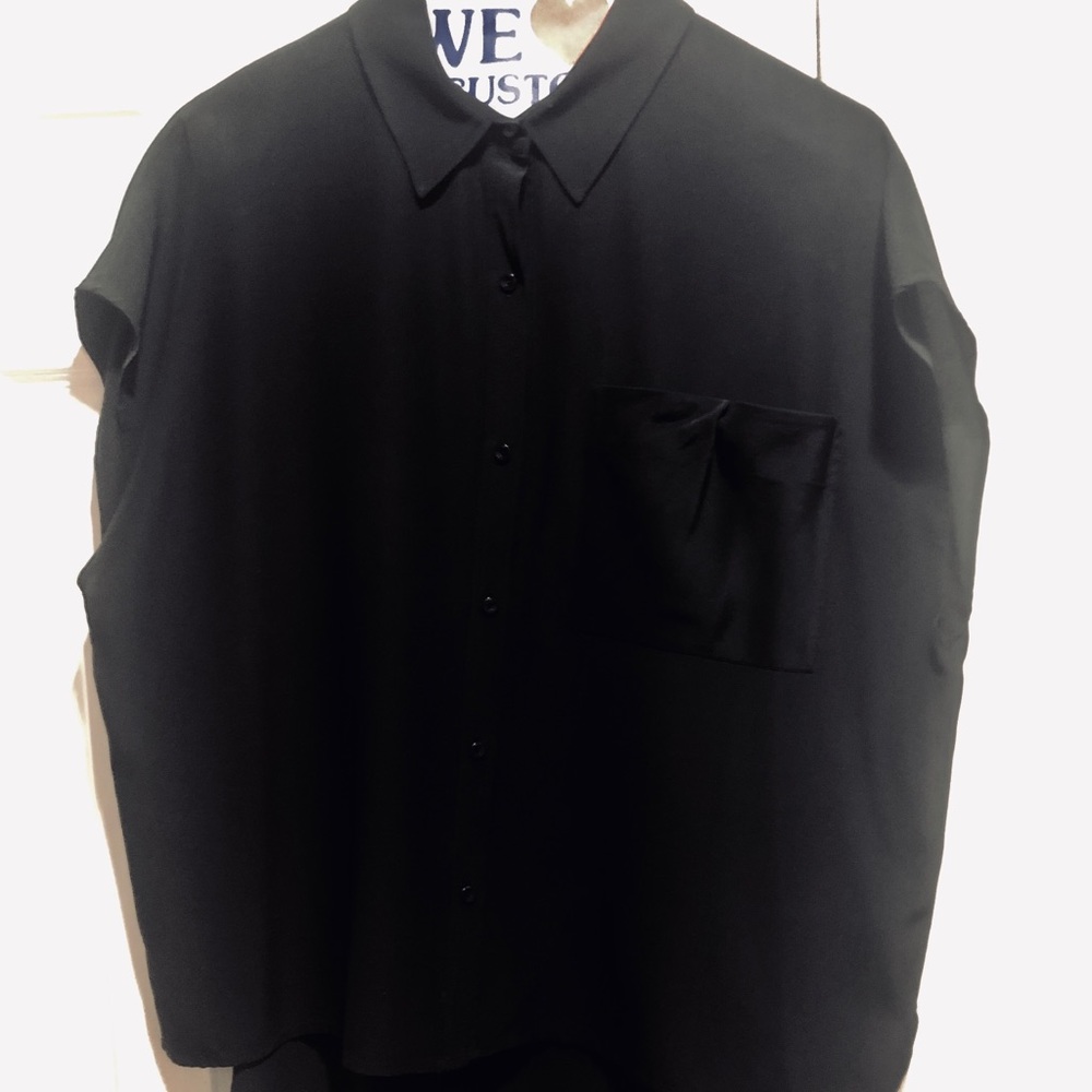 Black Silk Leith high low Blouse